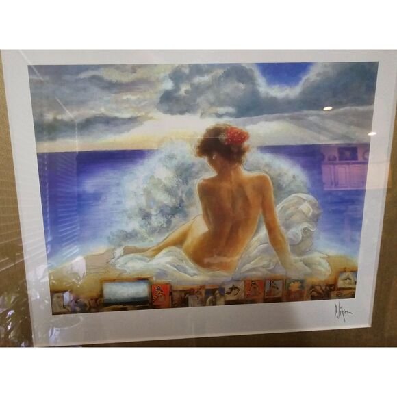 Signed Peter Nixon Print "Venus Anadyomene" Matted Framed 12.5in x 15.5 in - Picture 2 of 11